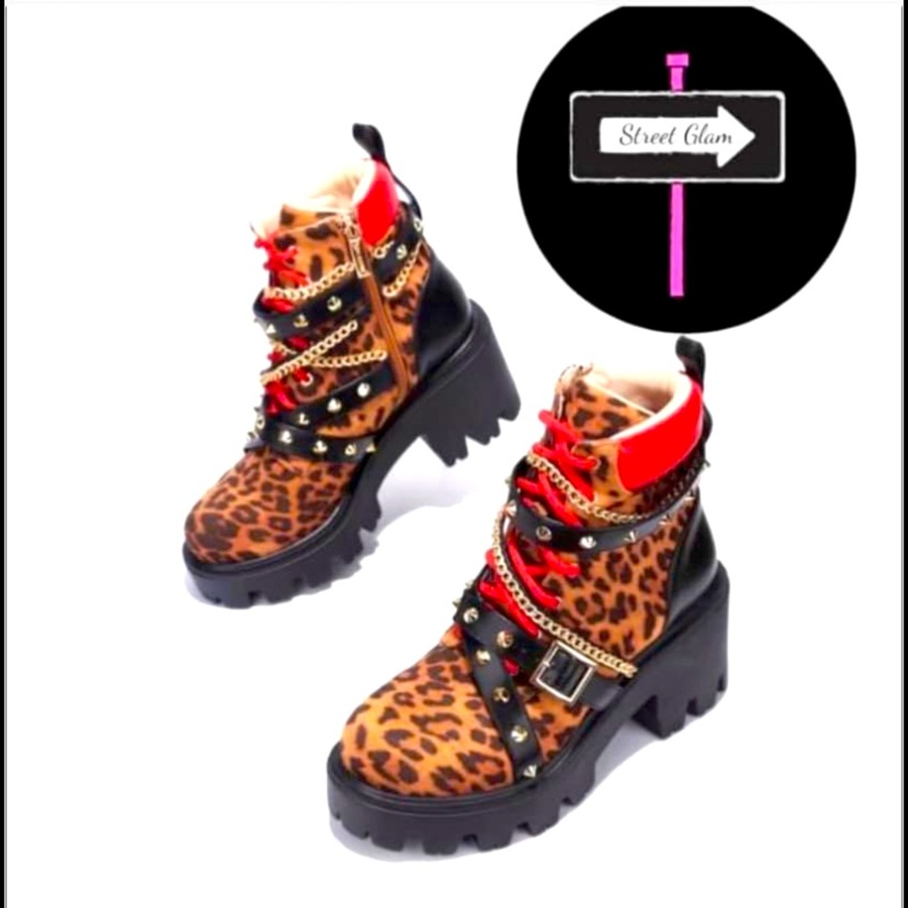 STREET GLAM CHUNKY COMBAT BOOTS